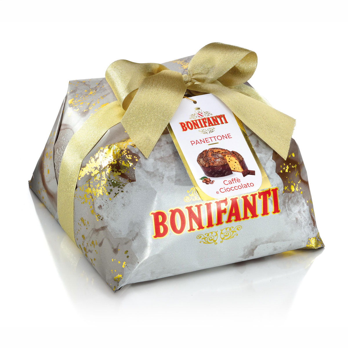 PANETTONE CAFE PEPITES CHOCOLAT GLACAGE AMANDES BONIFANTI 1 KG