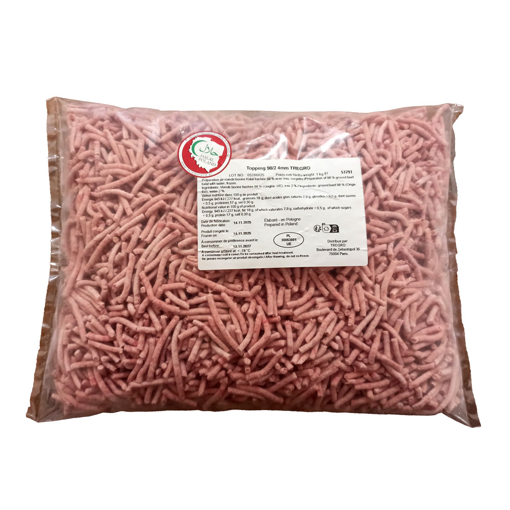 EGRENE AU BOEUF HALAL UE 18% MG