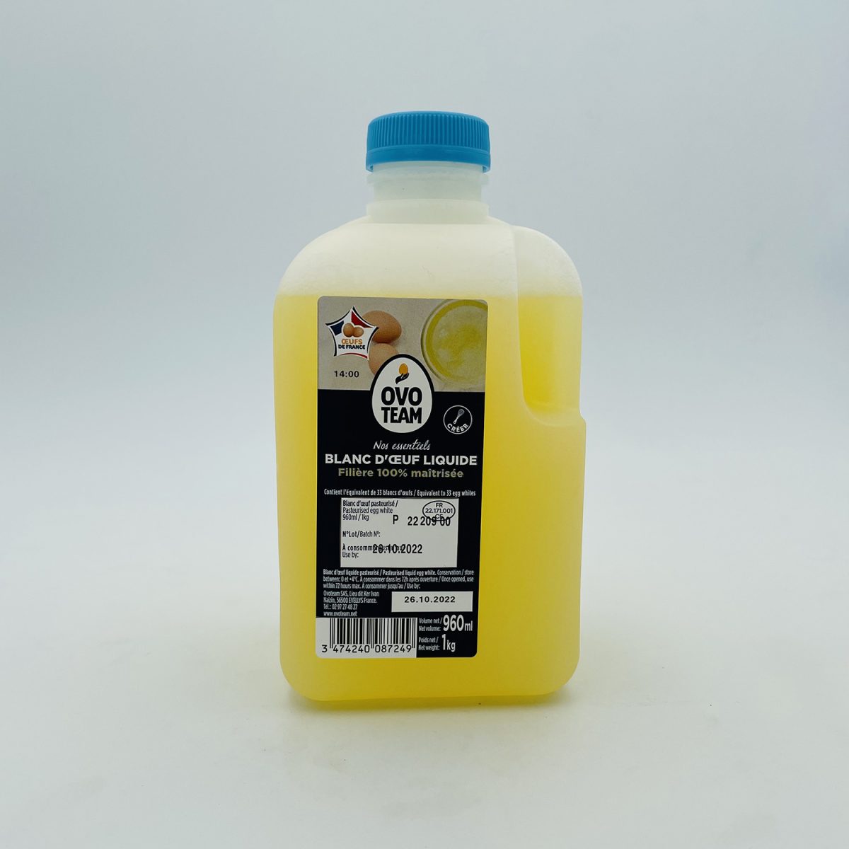 Blanc d'Oeuf Liquide Pasteurisé 1kg - Blancs Oeuf de poule vente