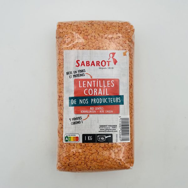 LENTILLES CORAIL 1 KG SABAROT