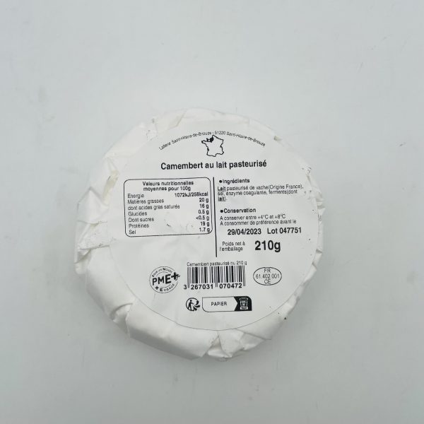 CAMEMBERT AU LAIT PASTEURISE NU 210 G